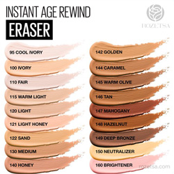 رنگبندی کانسیلر میبلین سری Eraser مدل Instant Age Rewind