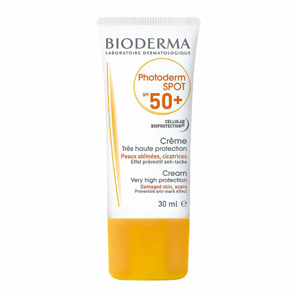 کرم ضد آفتاب پوست دارای لک و آسیب دیده بایودرما مدل Photoderm Spot SPF 50+ حجم 30 میل
